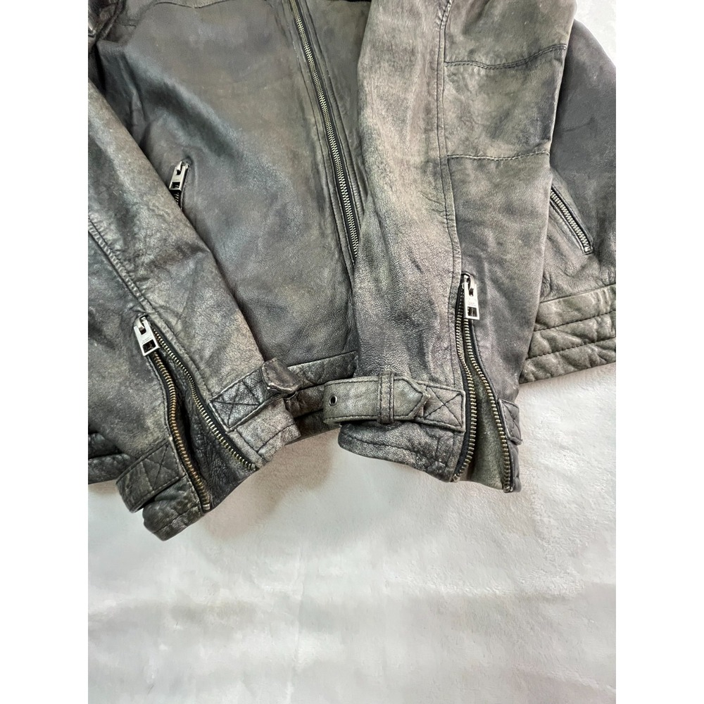 Harley Davidson Mens‎ XL Jacket Distressed Lambskin Gray 97131-16VM - Picture 11 of 16